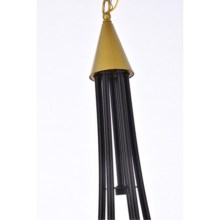 Cohen 42 Inch Pendant In Black And Brass
